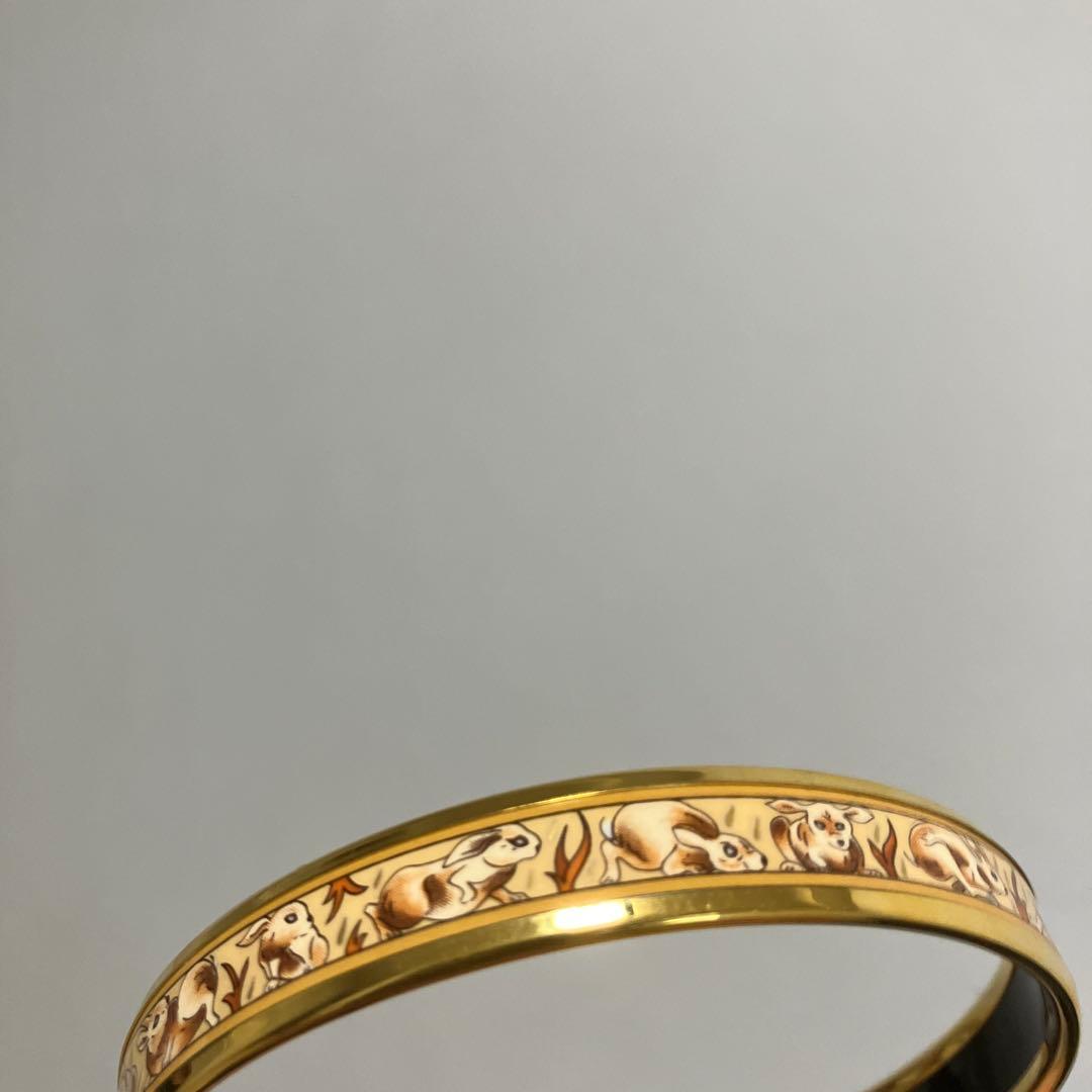 エルメス七宝焼エマイユバングル　ラビット　うさぎ