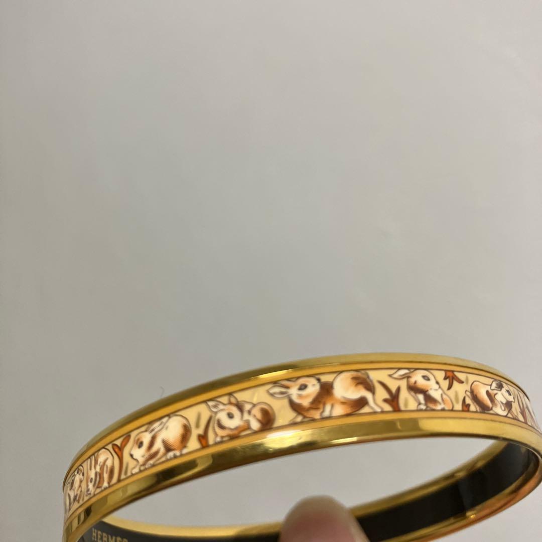 エルメス七宝焼エマイユバングル　ラビット　うさぎ