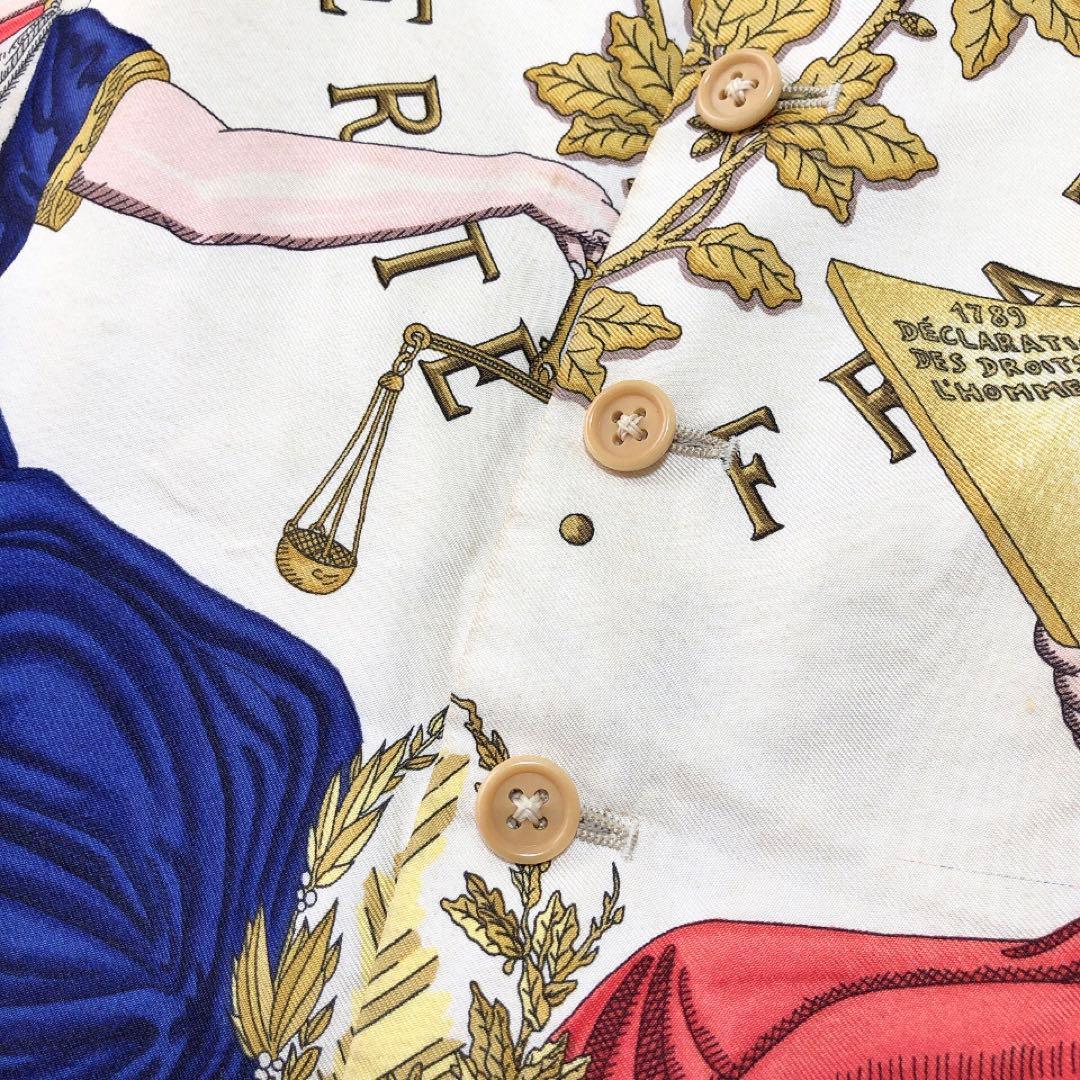 HERMES*エルメス　シルク100%　スカーフ柄ベスト　総柄　46