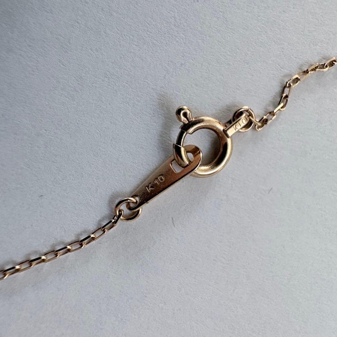 K10ゴールド シンプルチェーンネックレス 約40cm
