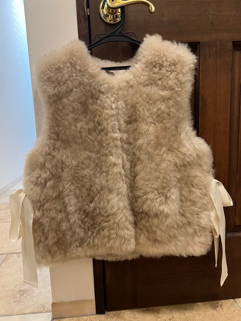 u-big ファー　ベスト　ベージュ