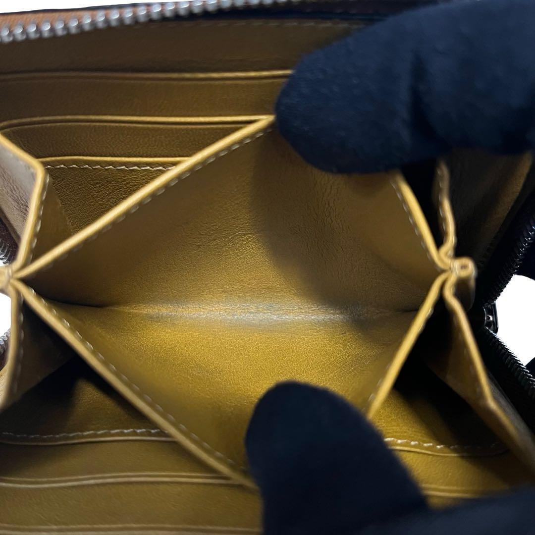 レア✨ロエベ ケース ミニ財布 ファスナー アナグラム ロゴ ブラウン