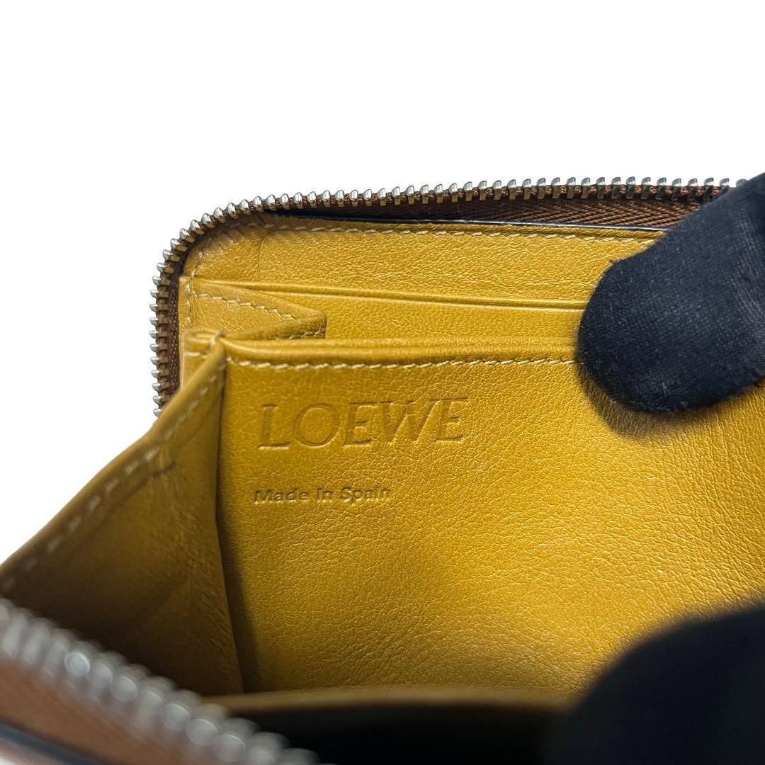 レア✨ロエベ ケース ミニ財布 ファスナー アナグラム ロゴ ブラウン