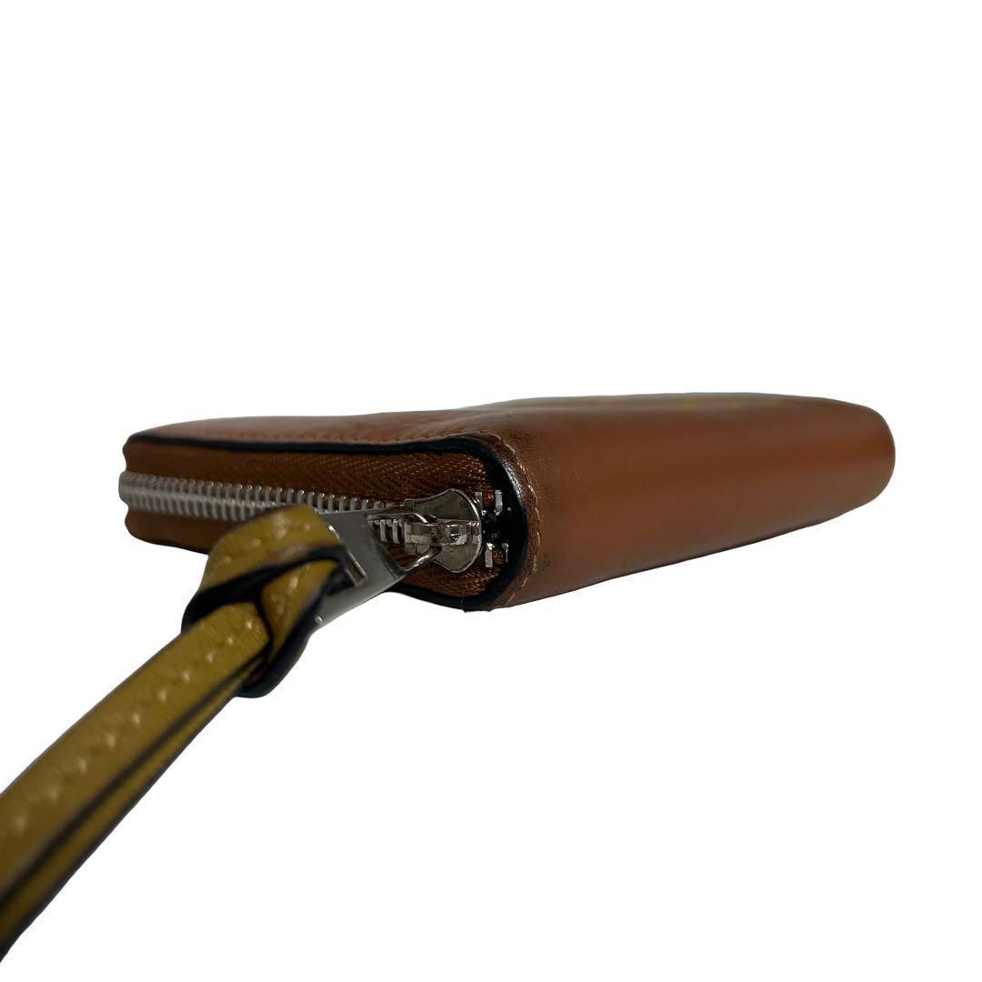 レア✨ロエベ ケース ミニ財布 ファスナー アナグラム ロゴ ブラウン