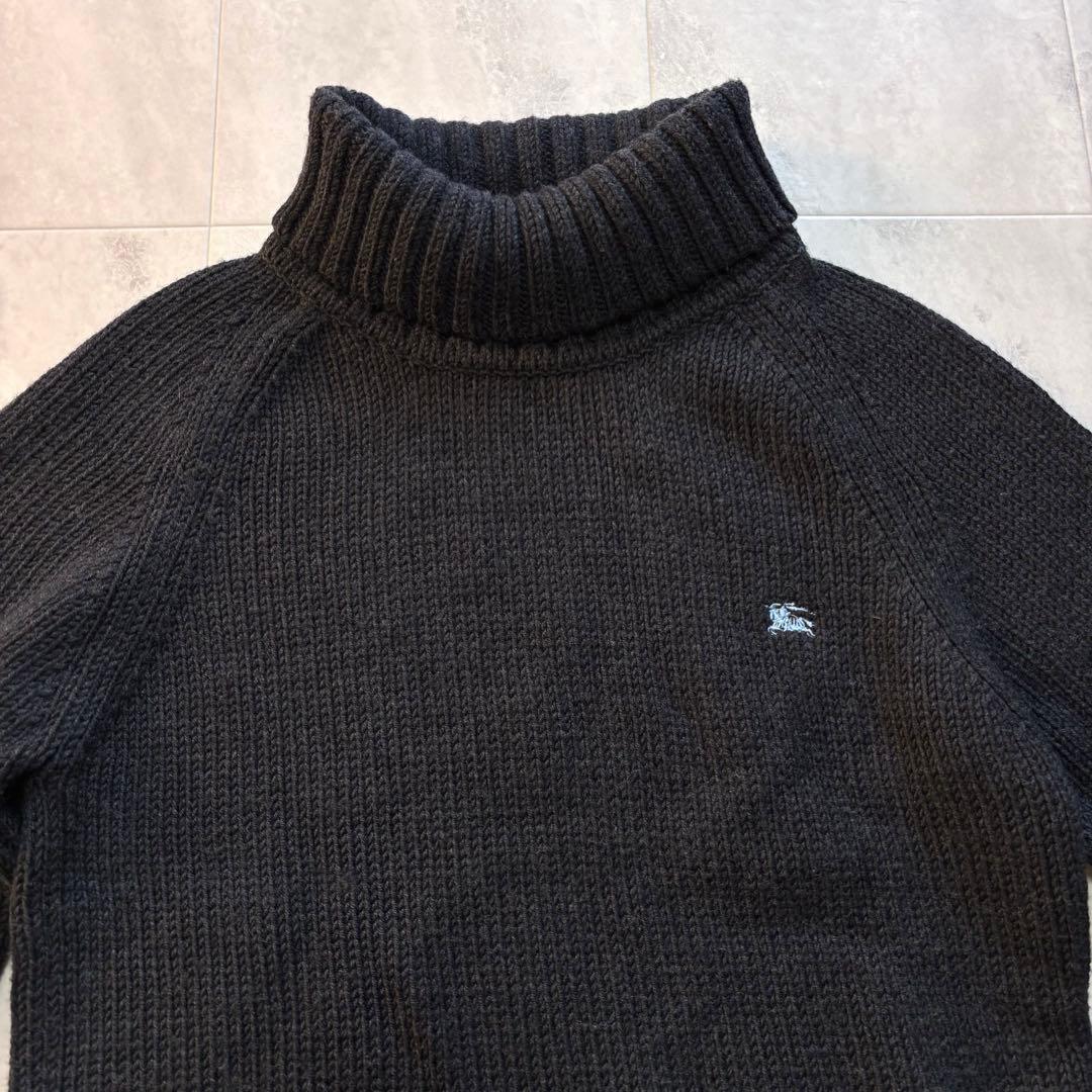 【レア】バーバリーブラックレーベル ローゲージタートルネック イタリア製糸 L