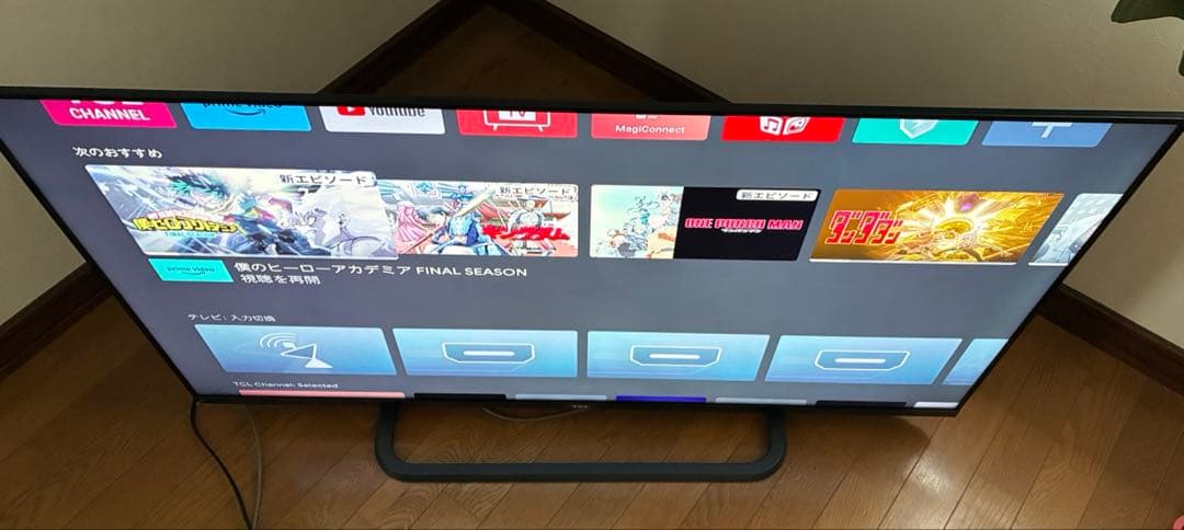 TCL 50V型 4K 液晶テレビ スマートテレビ 50P8S 動画配信アプリ○