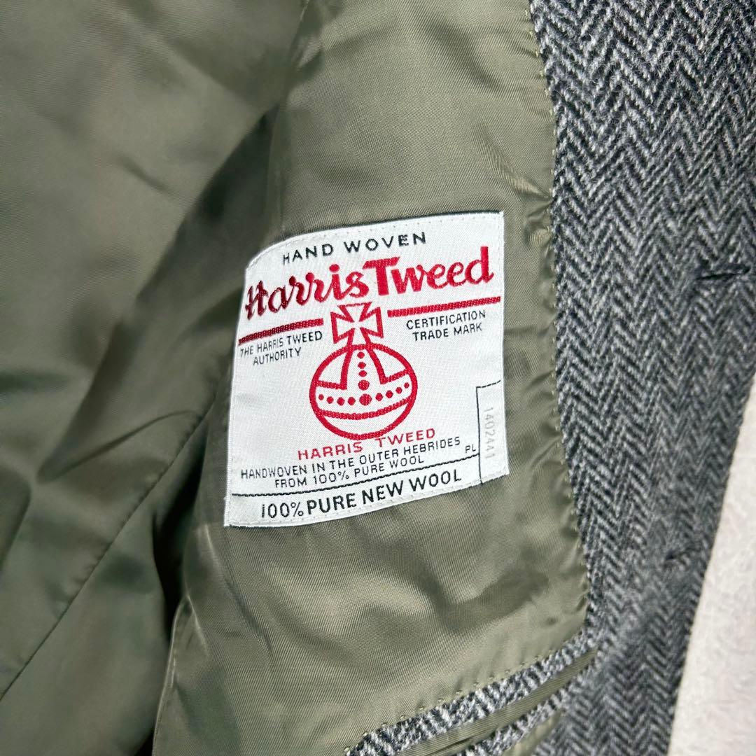 美品☆ハリスツイード オックスフォードクラシック ヘリンボーンジャケット BB5