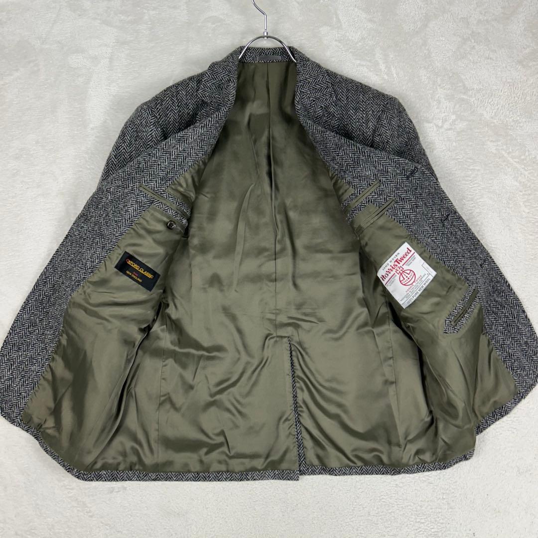 美品☆ハリスツイード オックスフォードクラシック ヘリンボーンジャケット BB5
