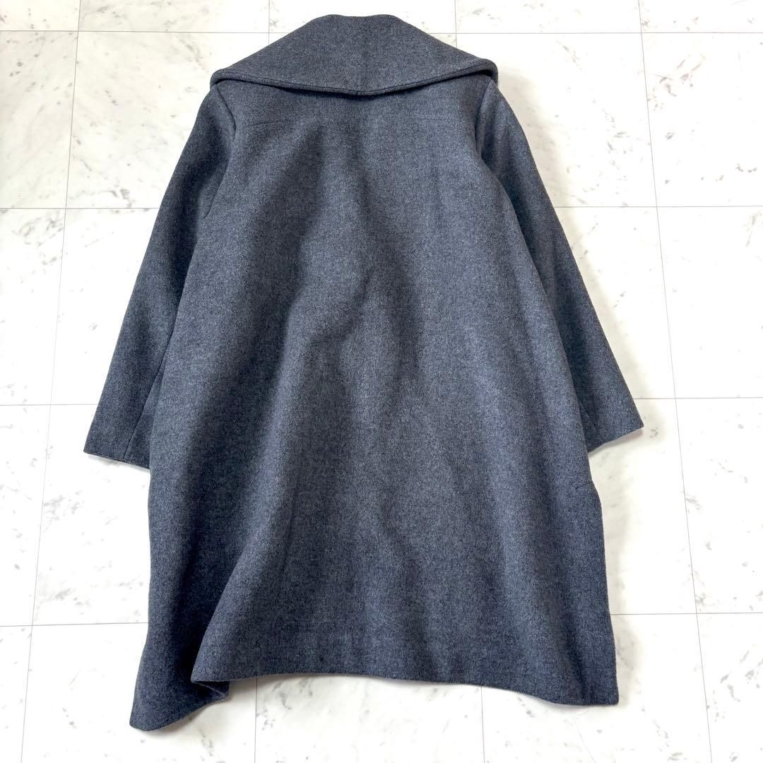 美品 デザインワークス　ウール混ビッグカラーコート　オーバーサイズ　38