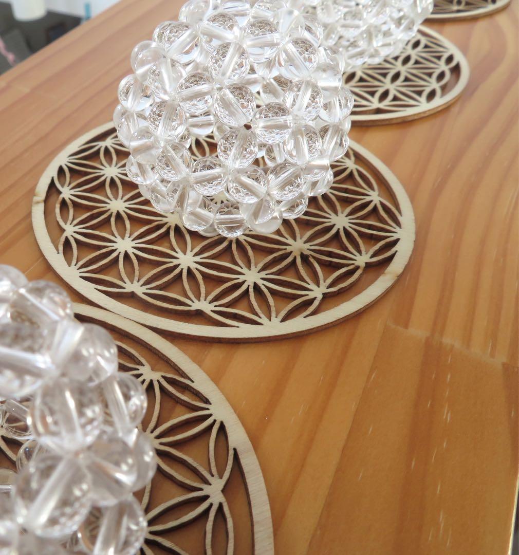 ゆさページ 高品質 水晶8mm玉使用 フラーレン四つセット