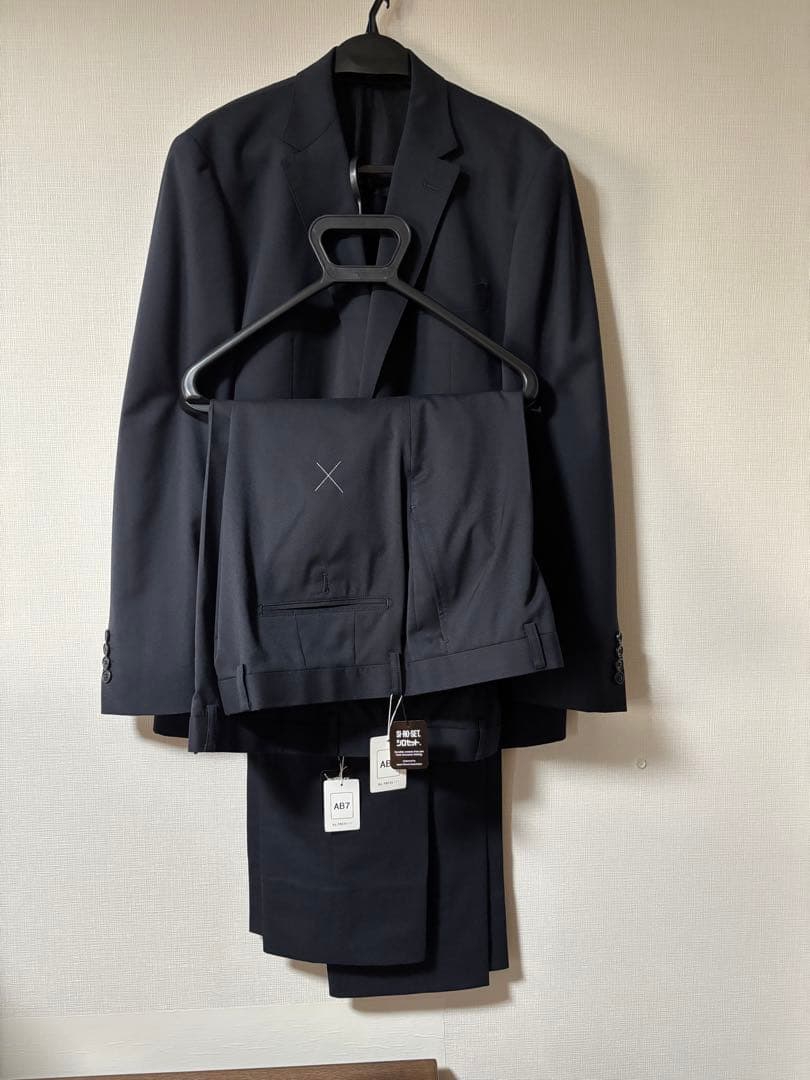 【美品】青山スーツセット1＋2 濃紺　AB7 180 卒業式・就活・就職に！