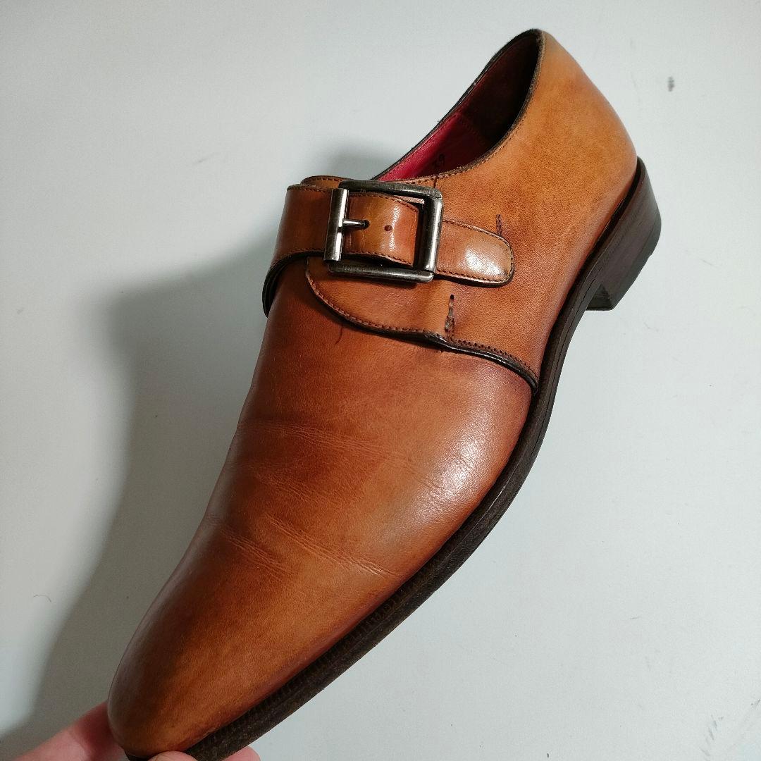 Dafino モンクストラップ 39 茶 イタリア製 ダフィーノ