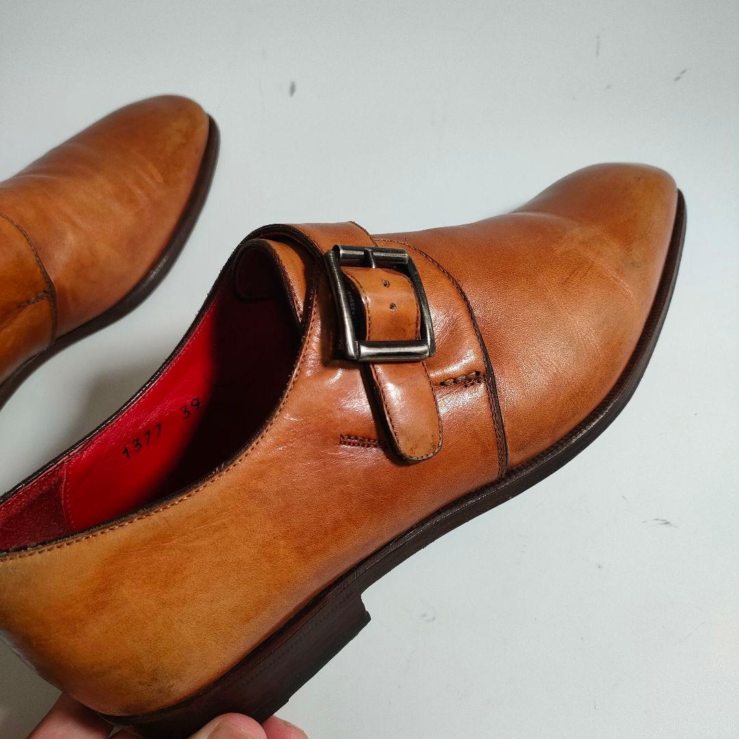 Dafino モンクストラップ 39 茶 イタリア製 ダフィーノ