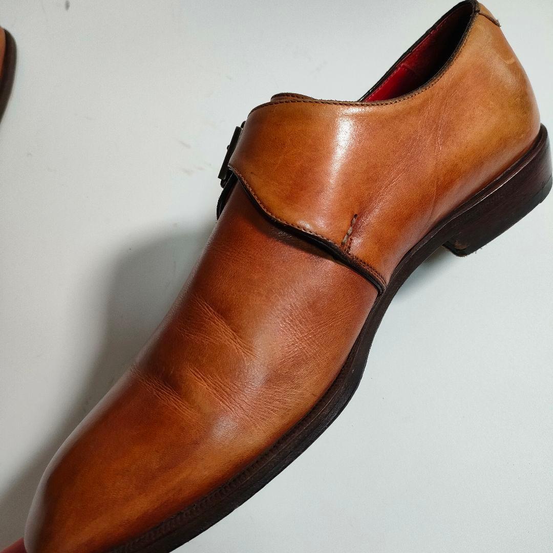 Dafino モンクストラップ 39 茶 イタリア製 ダフィーノ