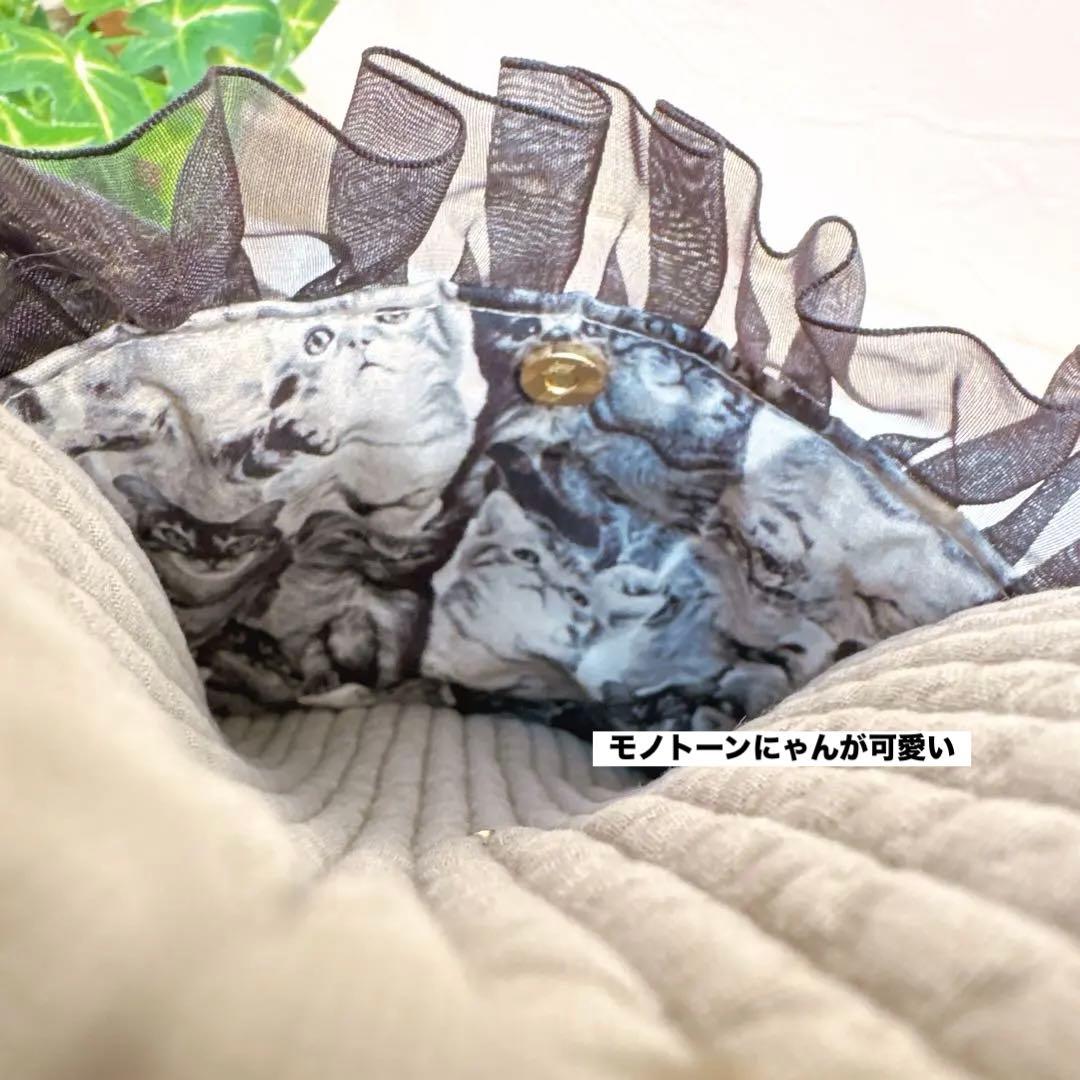 H*U様 ハンドメイド♡インド刺繍×ヌビザバ猫ブルーアイうさぎ着ぐるみサコッシュ