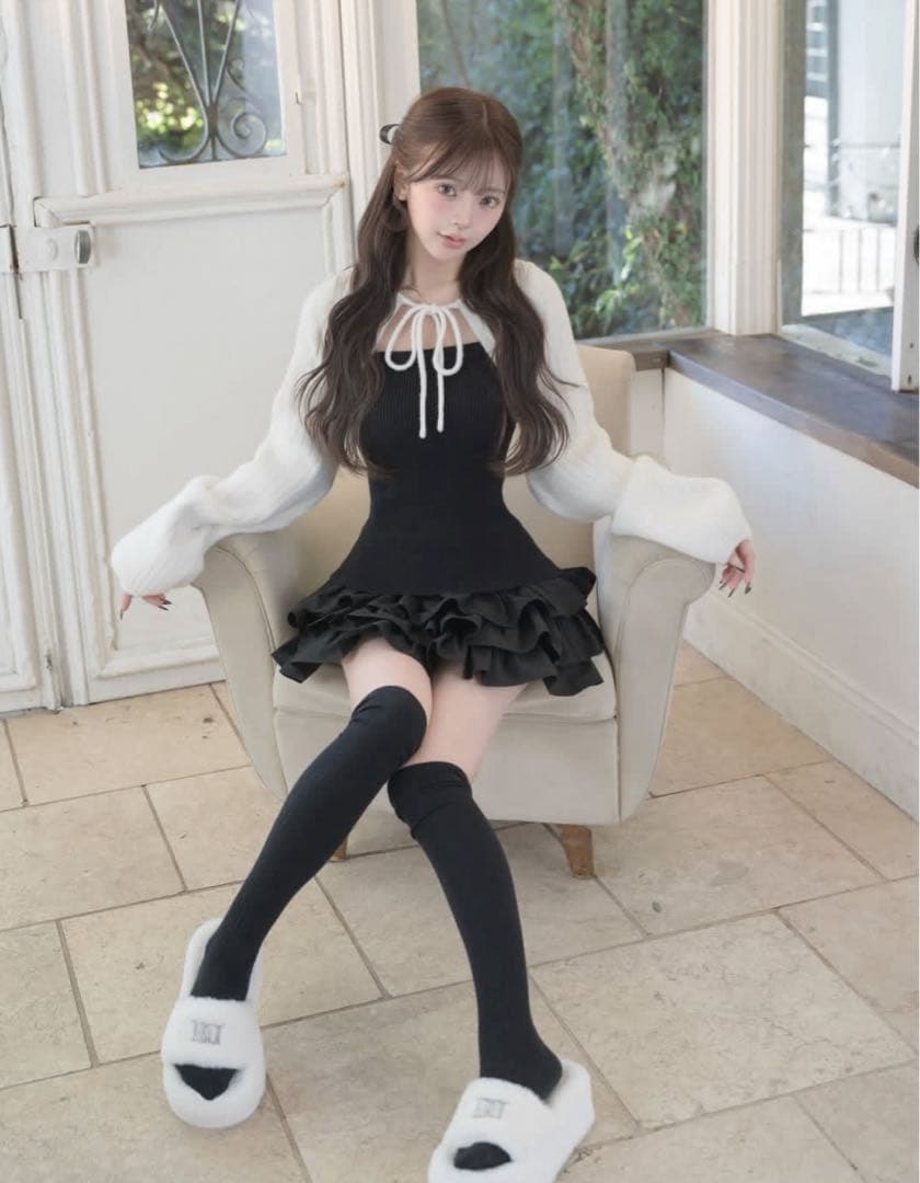 ダーリッチ ティアードフリルミニワンピース　FL