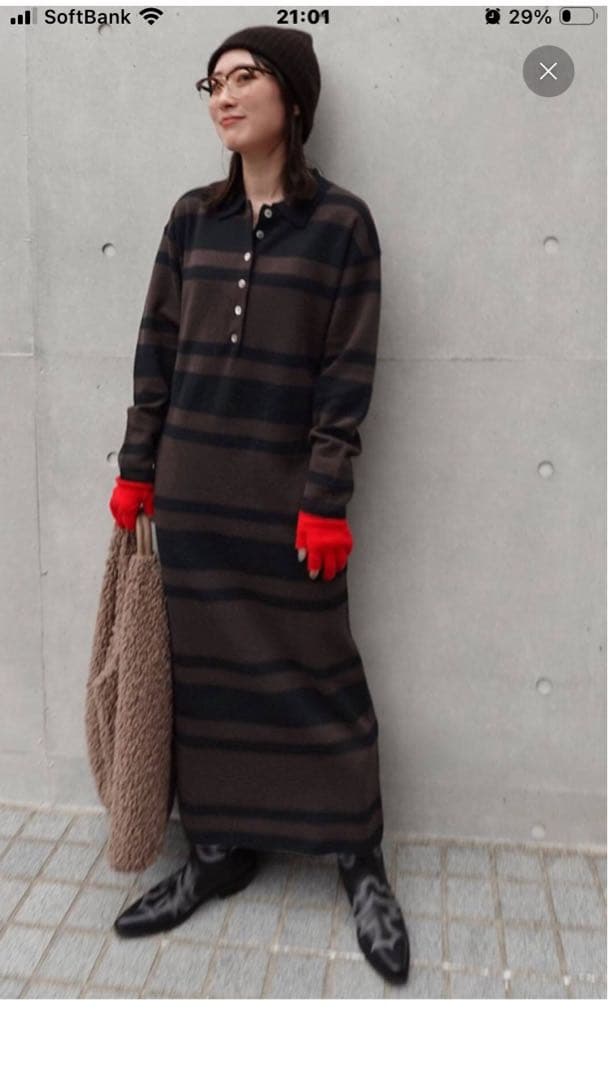 ポロシャツニットワンピース美品！