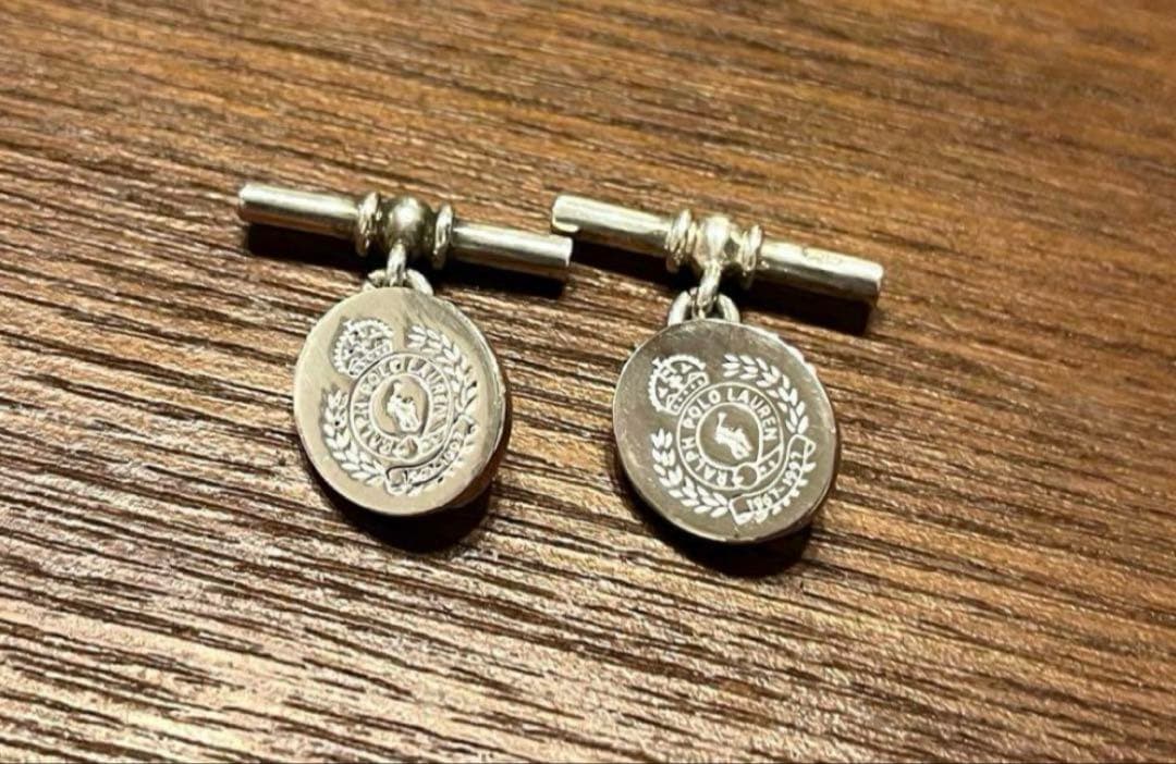 POLO RALPH LAUREN ロゴ刻印　カフス シルバー925