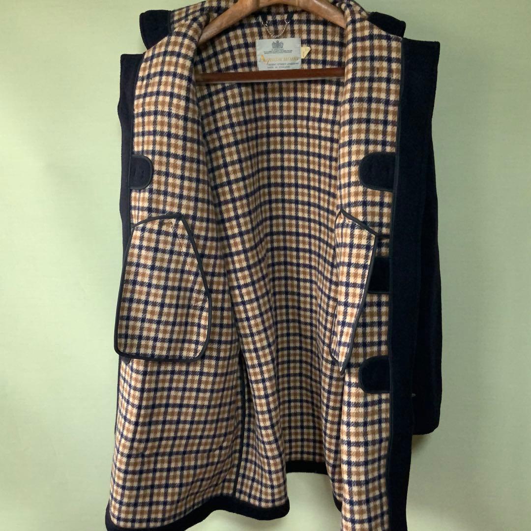 Aquascutum アクアスキュータム ダッフルコート42ネイビー英国製ウール