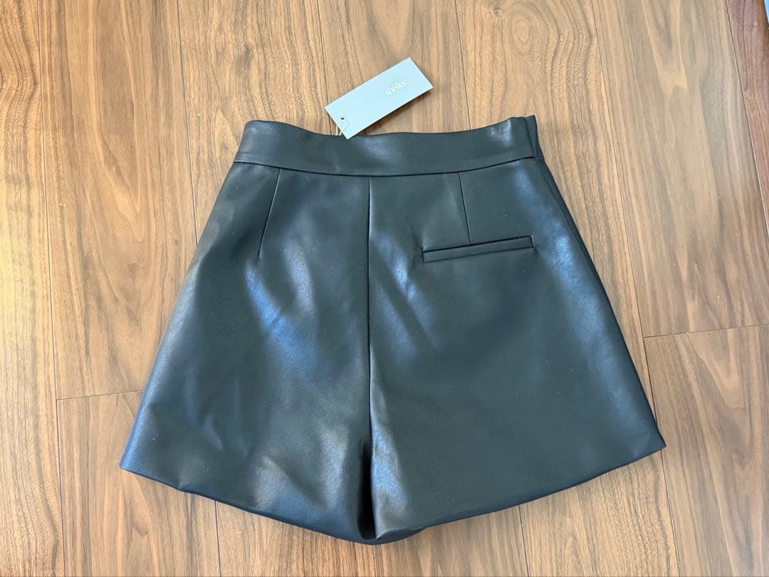 スカート sheller leather like wrap culottes