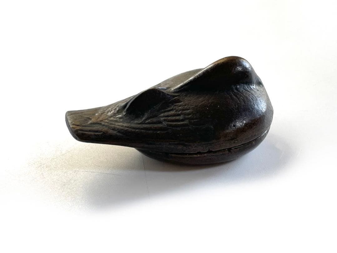 金属工芸　作者不明　香合　鴨　雀　燕　銅製　金物　茶道具　箱なし