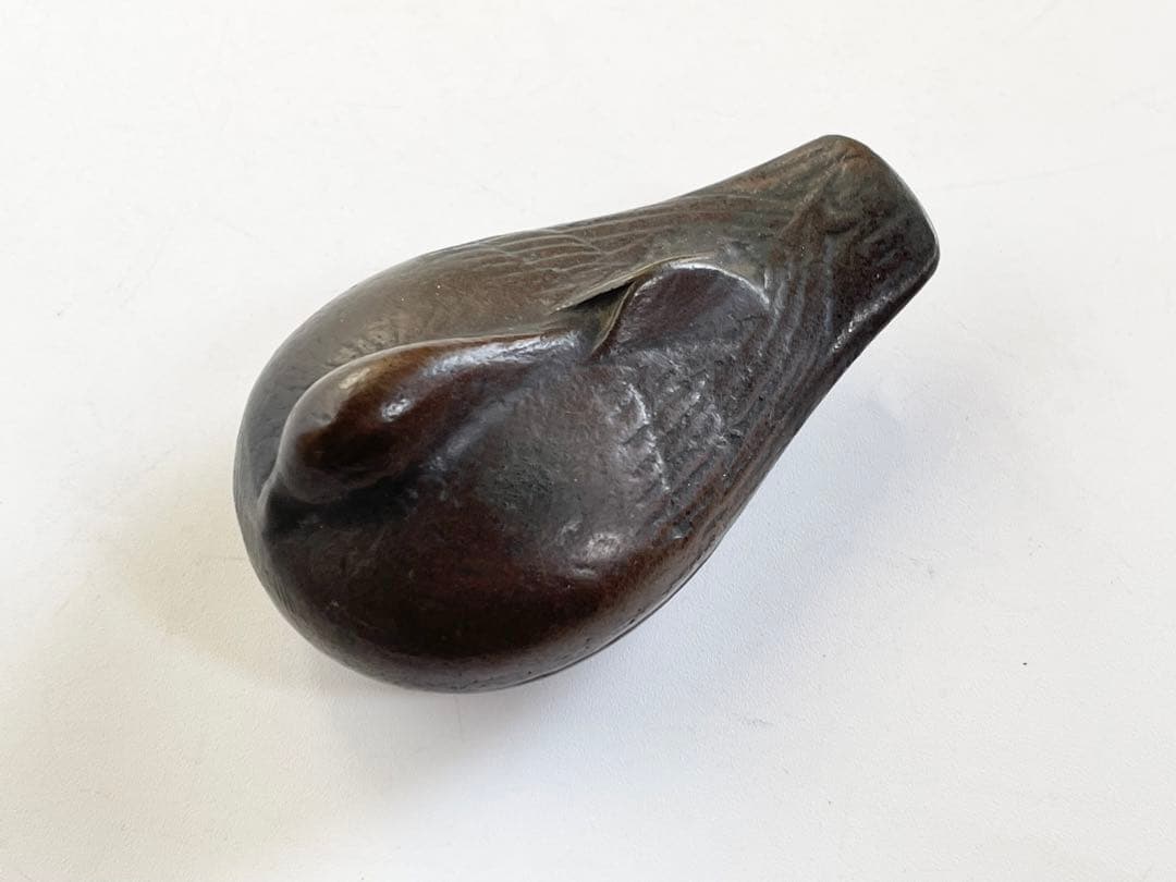 金属工芸　作者不明　香合　鴨　雀　燕　銅製　金物　茶道具　箱なし