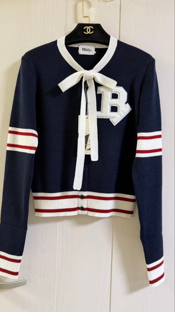 bibiy B. CLUB TIE CARDIGAN ネイビー当日発送