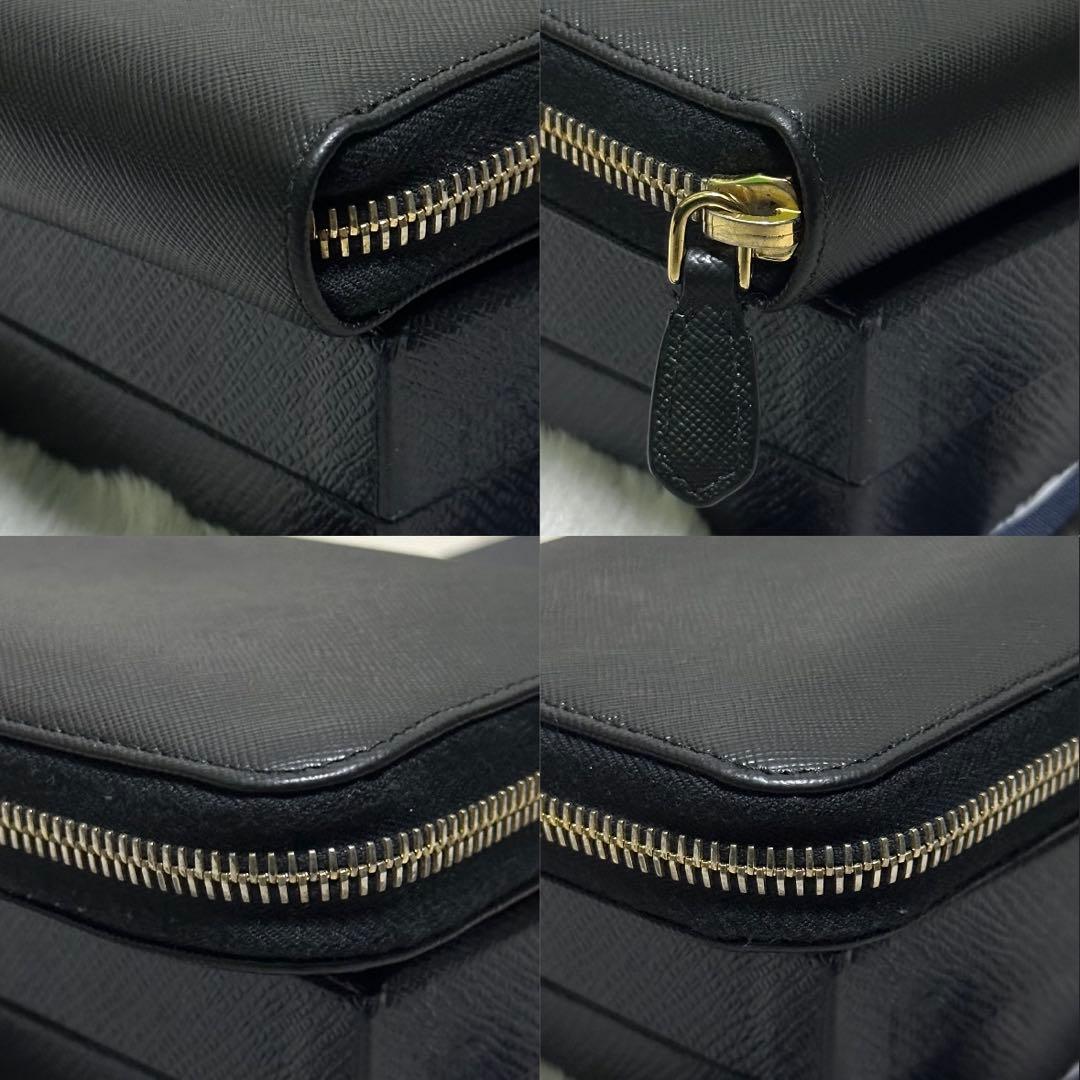 PRADA プラダ　長財布　ラウンドファスナー　ゴールドロゴ　サフィアーノレザー