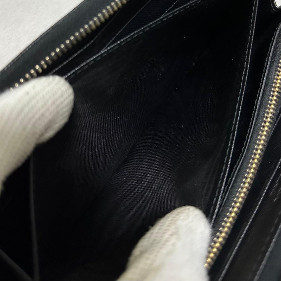 PRADA プラダ　長財布　ラウンドファスナー　ゴールドロゴ　サフィアーノレザー