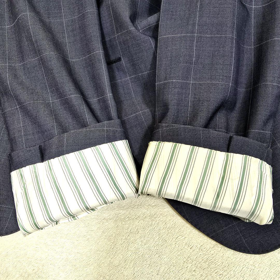 グリーンレーベルリラクシング シルク セットアップスーツ ペンチェック 48