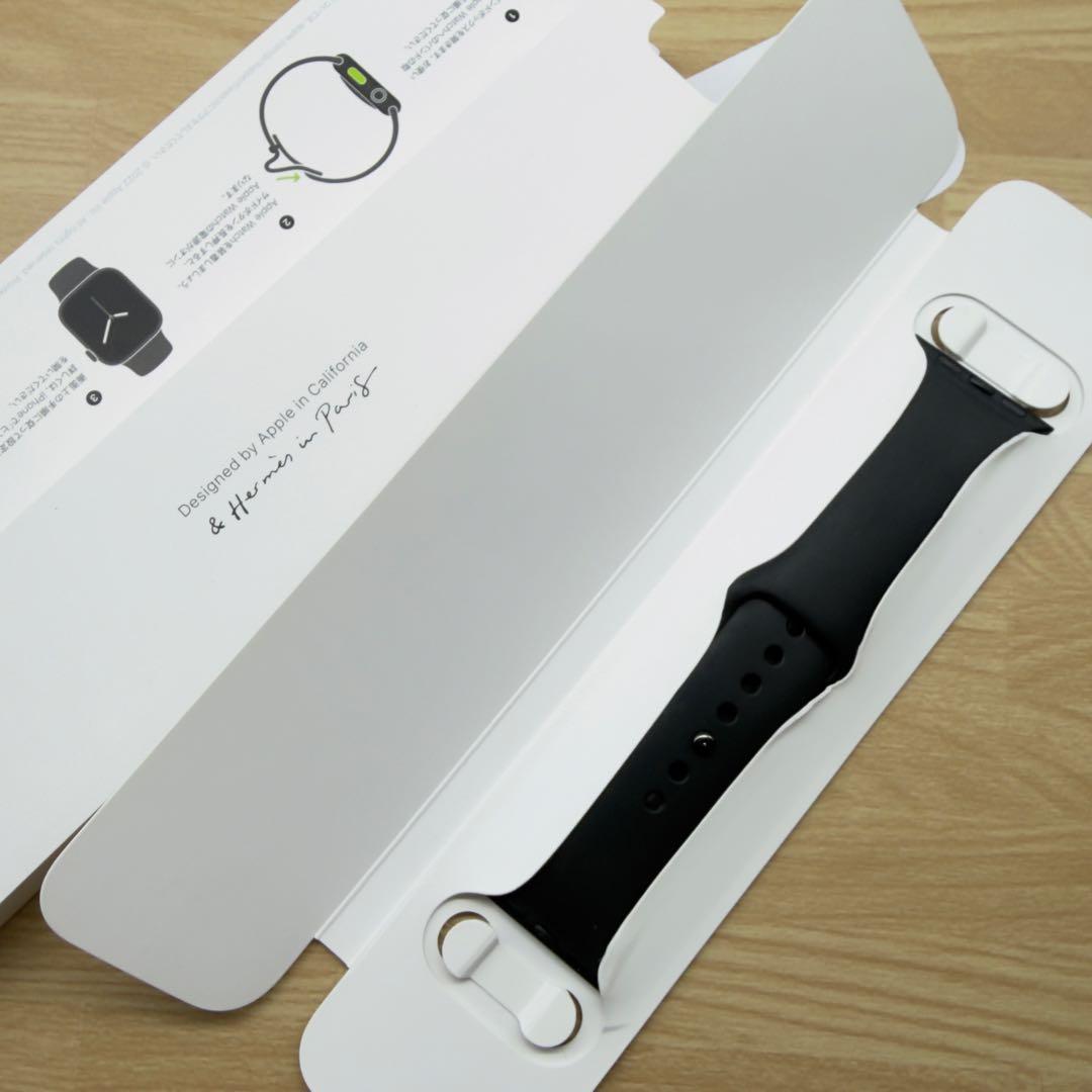 138 Apple Watch エルメス　ブラック　ラバー　スポーツバンド