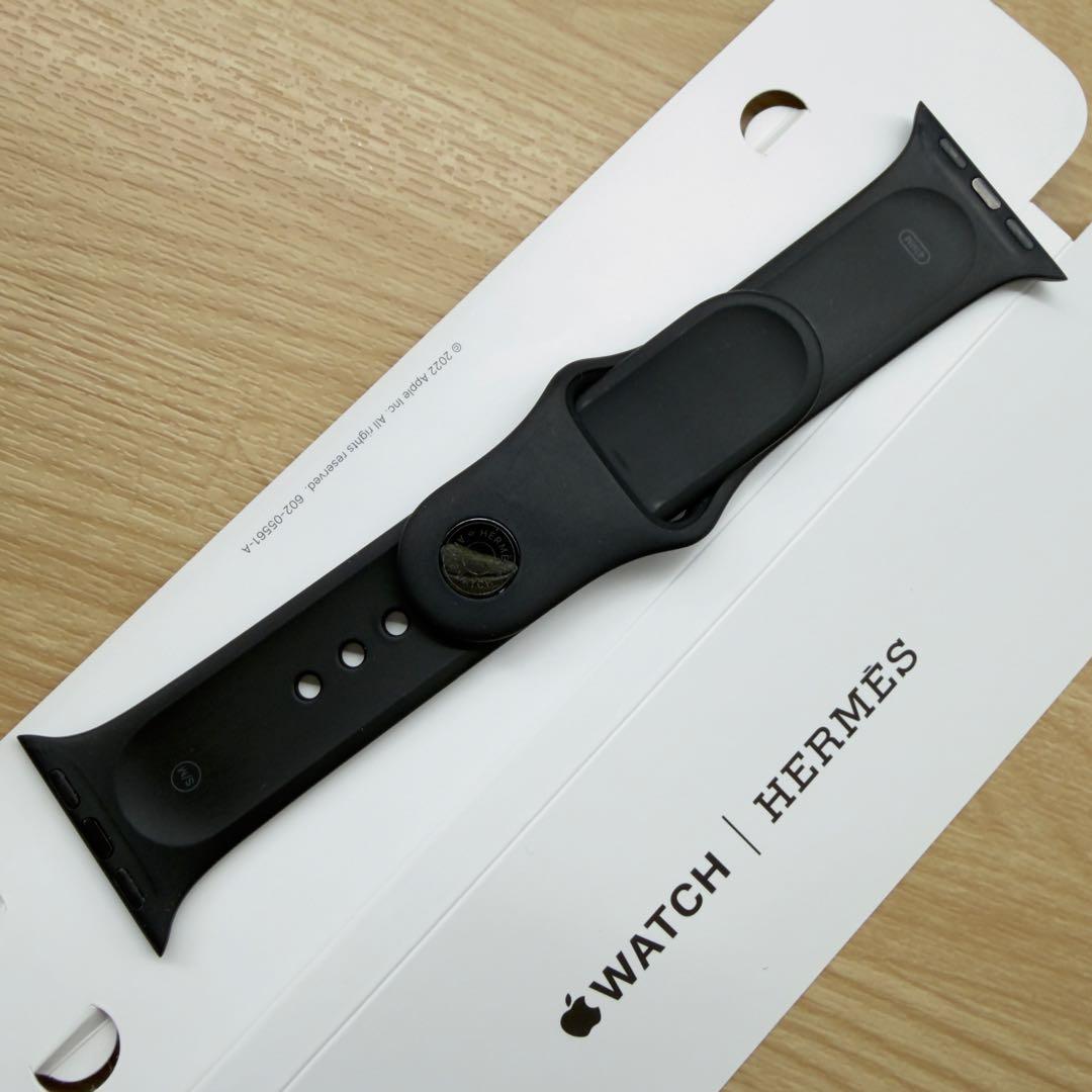 138 Apple Watch エルメス　ブラック　ラバー　スポーツバンド