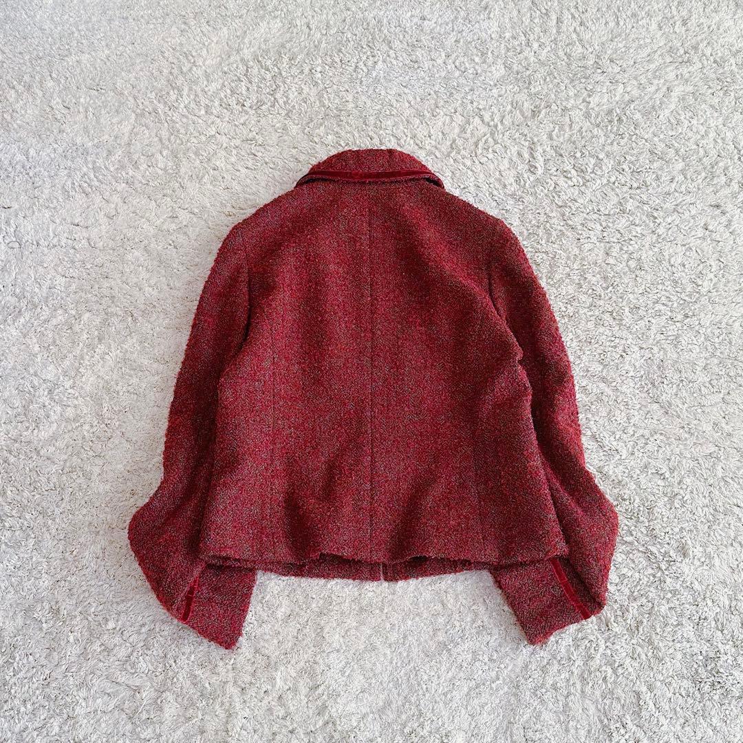 希少•美品【ファンシー•ツイード×ベルベット】ランバン／シャツカラー•ジャケット