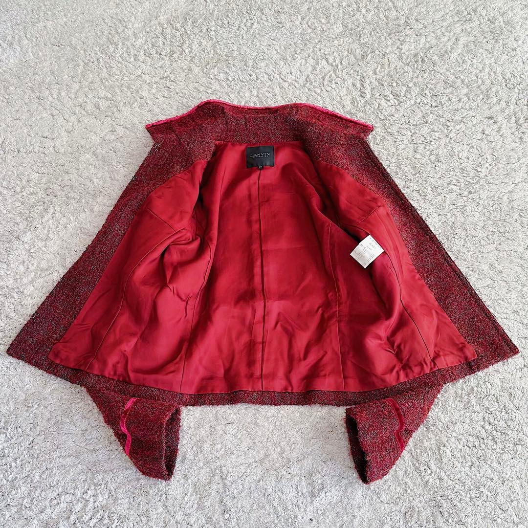 希少•美品【ファンシー•ツイード×ベルベット】ランバン／シャツカラー•ジャケット