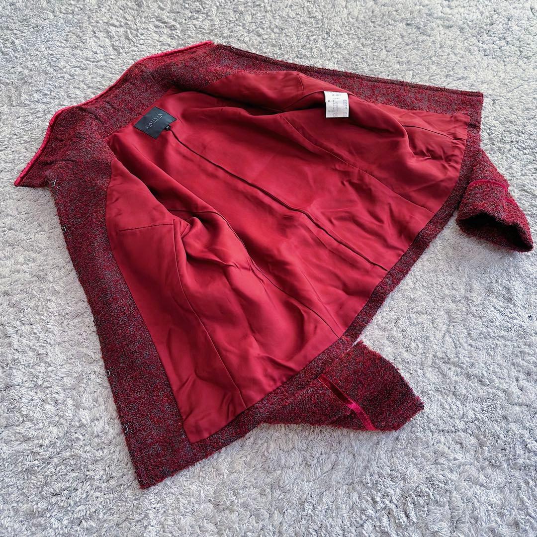 希少•美品【ファンシー•ツイード×ベルベット】ランバン／シャツカラー•ジャケット