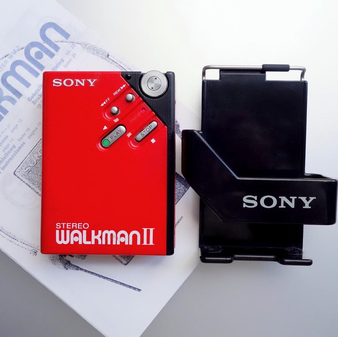 【動作整備品】 WM-2 ソニー カセットテーププレーヤー ウォークマン RED