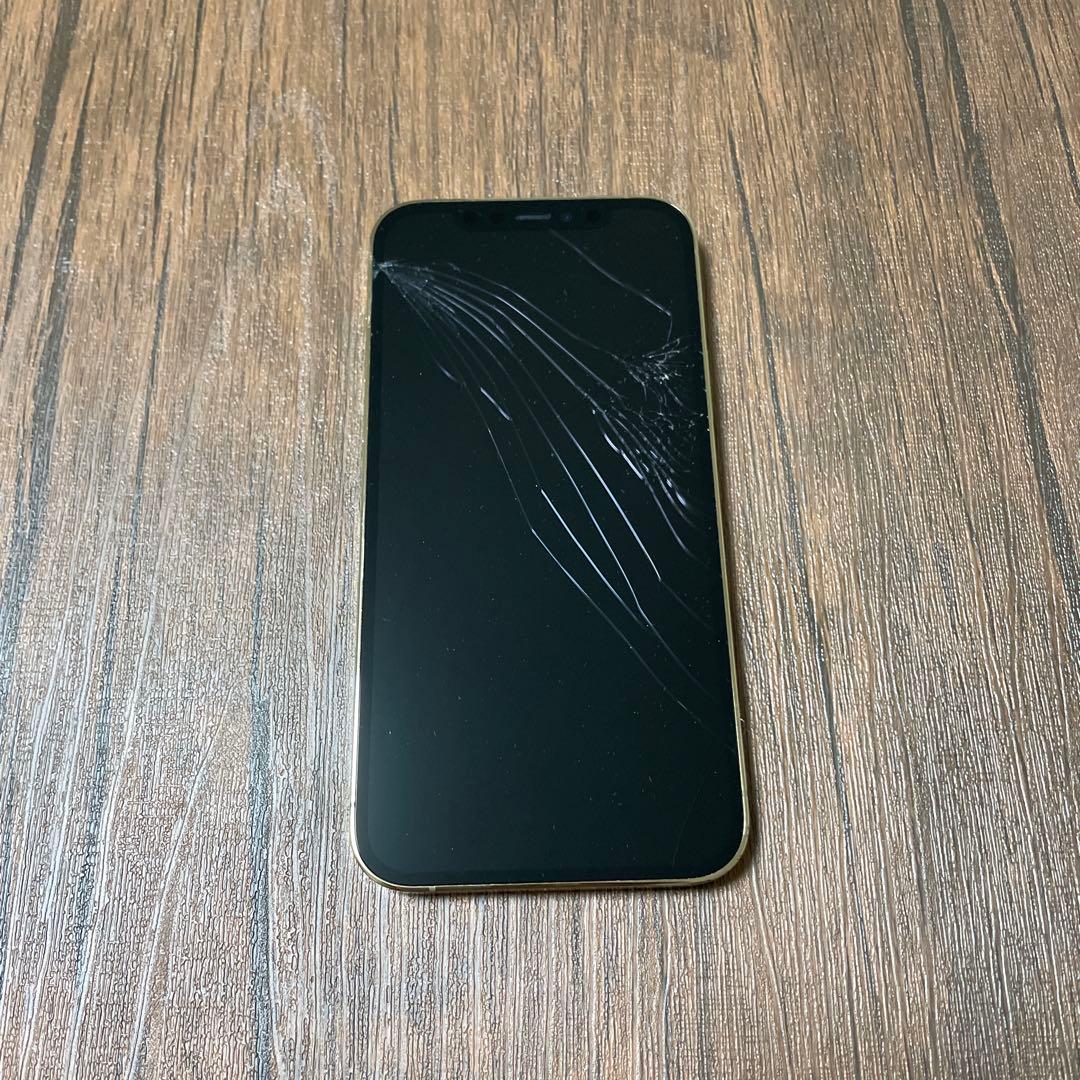 iPhone 12 Pro ゴールド 本体 画面割れあり SIMなし 128GB