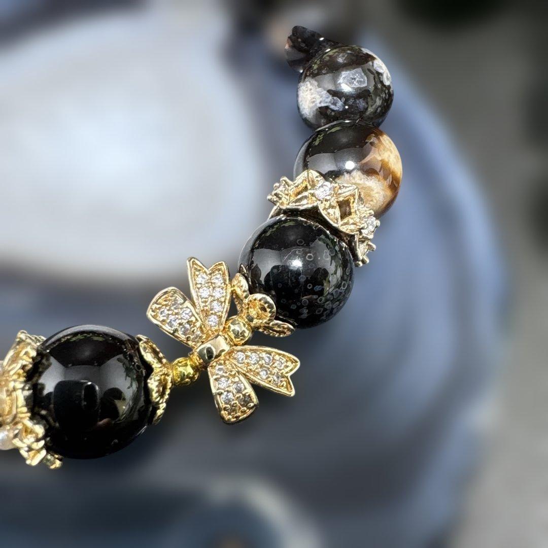 ＊蓮華様おまとめ＊【手彫り】桜瑪瑙　薔薇　夜桜瑪瑙　ブレスレット