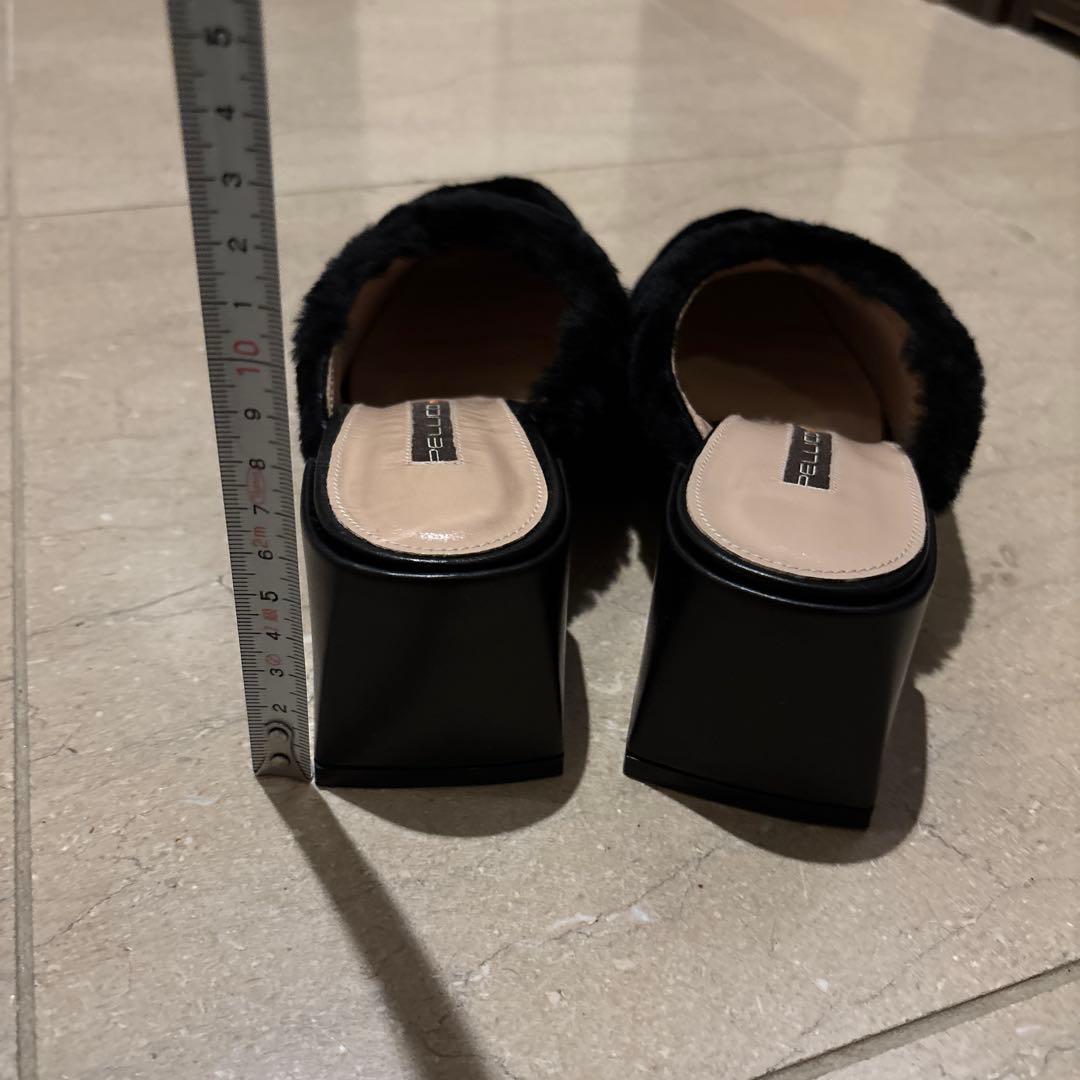 【美品】PELLICO SUNNY ムートン　ミュール　サボ　ボア　黒