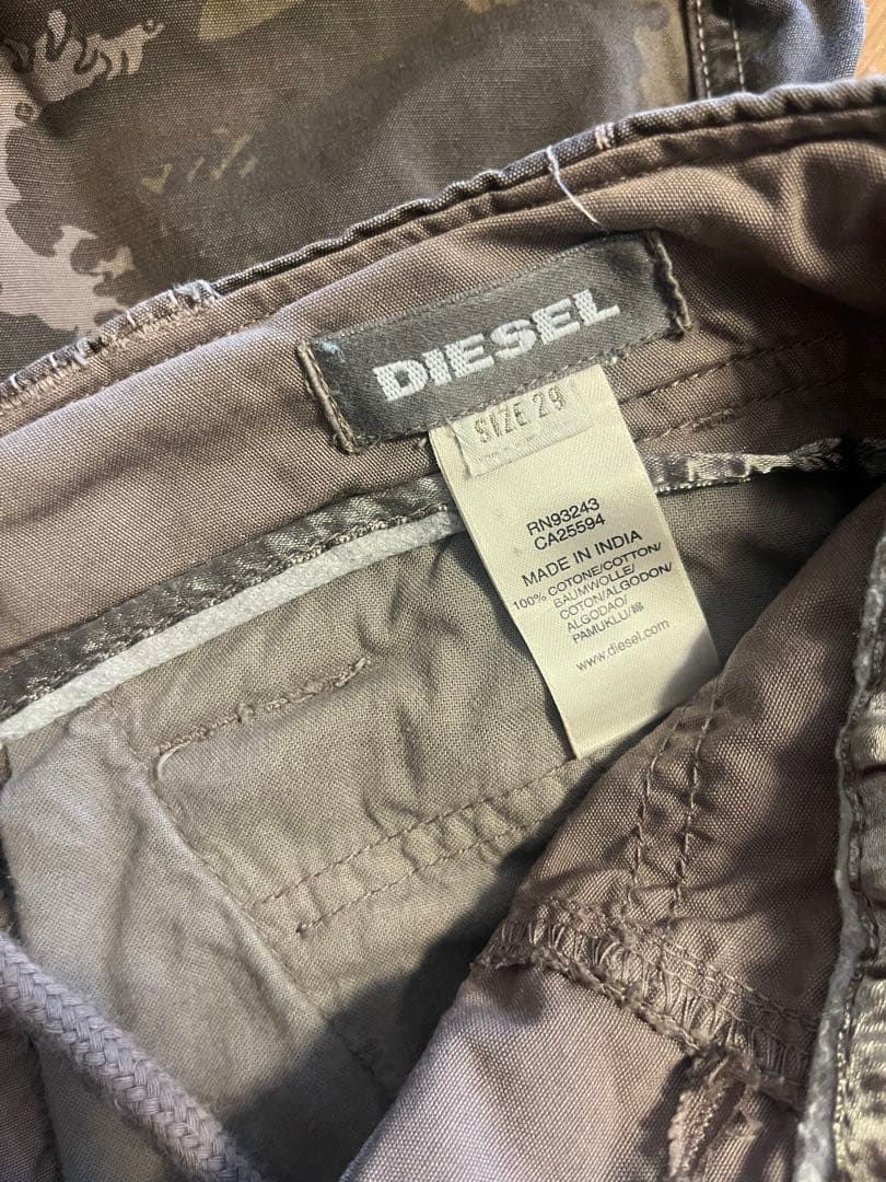 00s DIESEL 迷彩 カモ ディーゼル 和柄 波 パンツ y2k ギミック