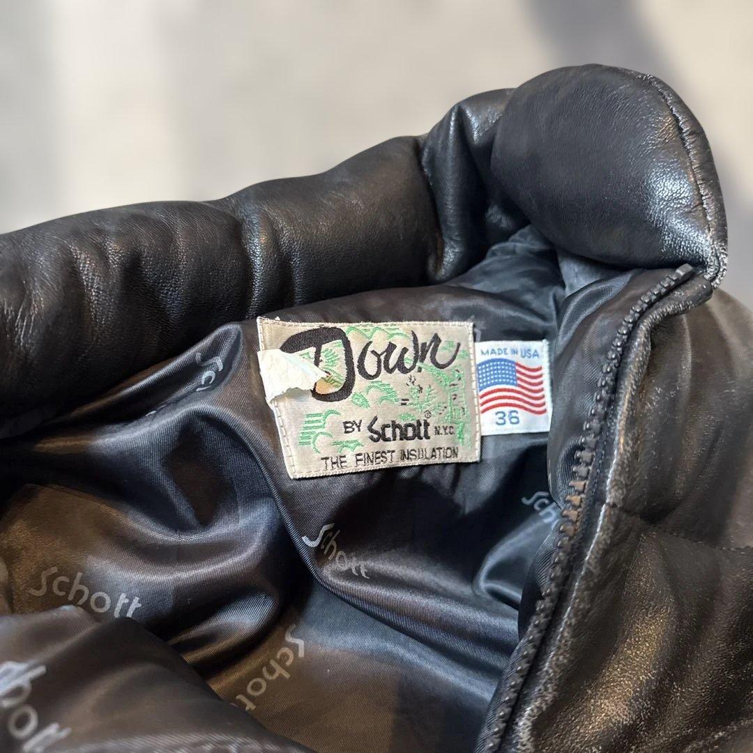 【米国製】schott ダウンジャケット ラムレザー　羊革