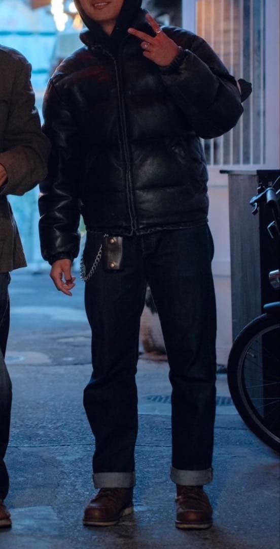 【米国製】schott ダウンジャケット ラムレザー　羊革