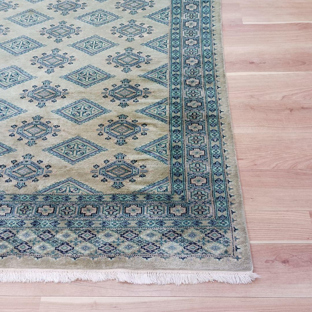 Y2741 パキスタン絨毯 ウール 手織り 大判150×242㎝ トライバルラグ