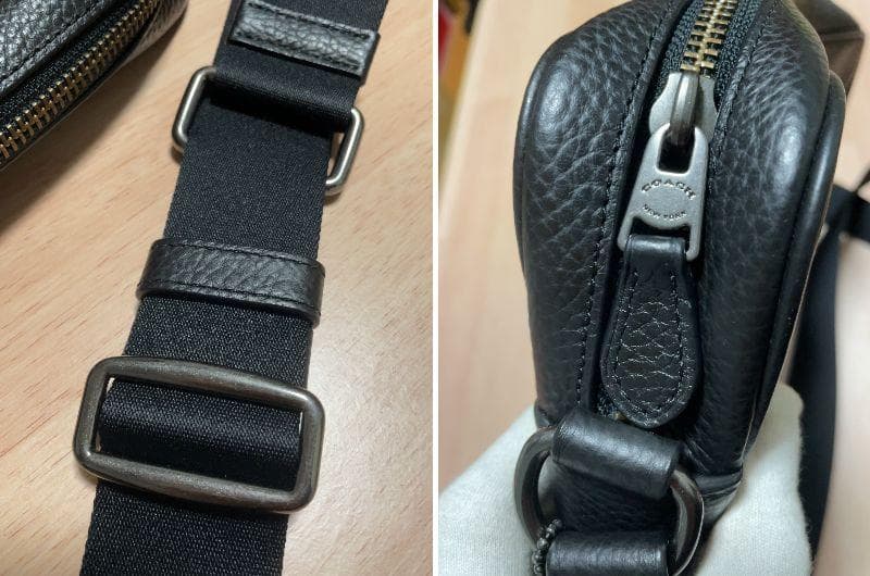 コーチ 本革 レザー ショルダーバッグ ブラック 黒 メンズ レディース