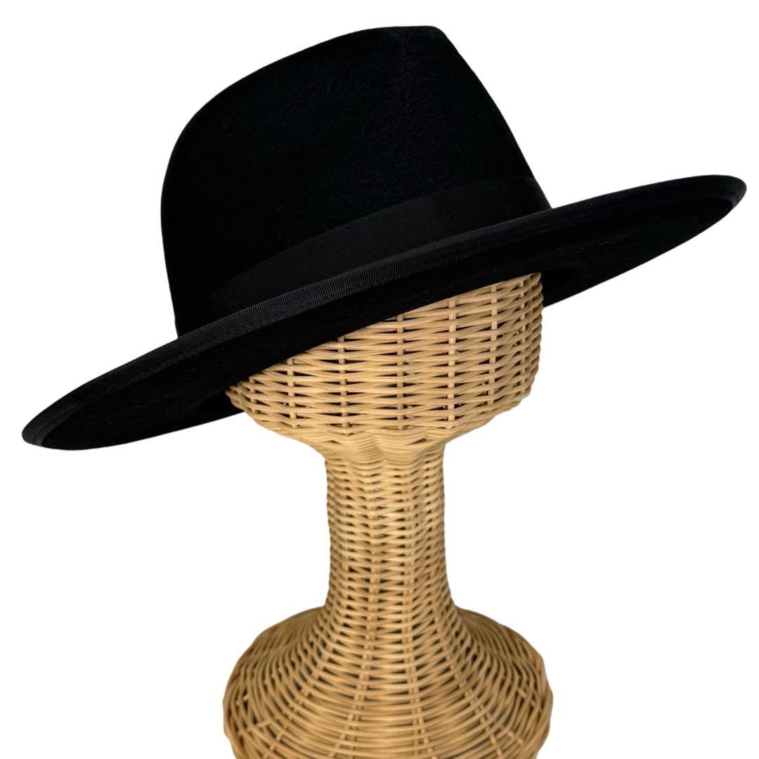 STETSON SE827 フラットブリムフェルトハット　黒色