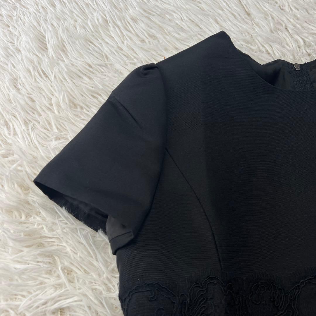 新品 フォクシー FOXY ワンピース レース 半袖 フォーマル ブラック