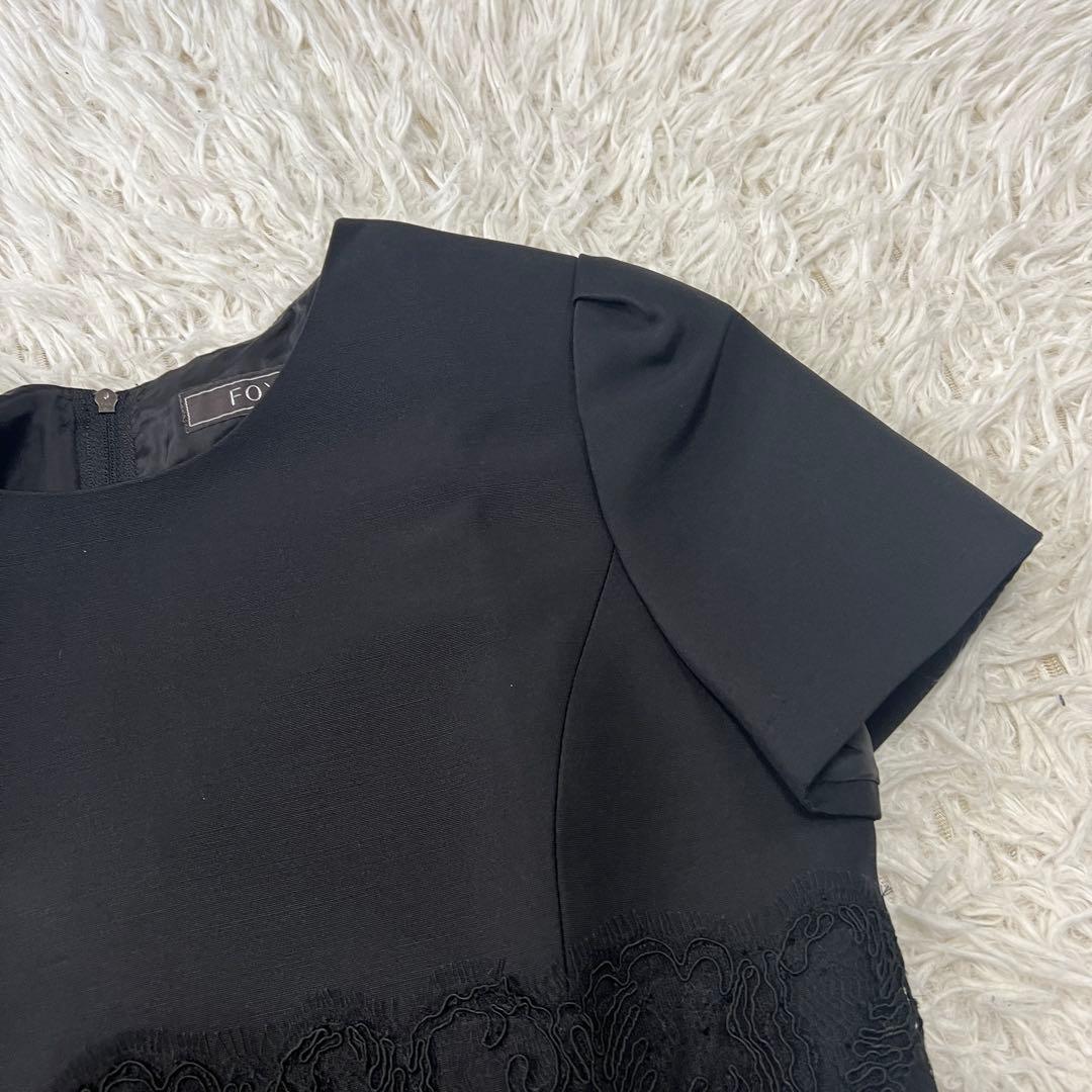 新品 フォクシー FOXY ワンピース レース 半袖 フォーマル ブラック