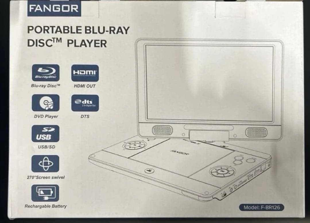 FANGOR ポータブルブルーレイプレーヤー　F–BR126
