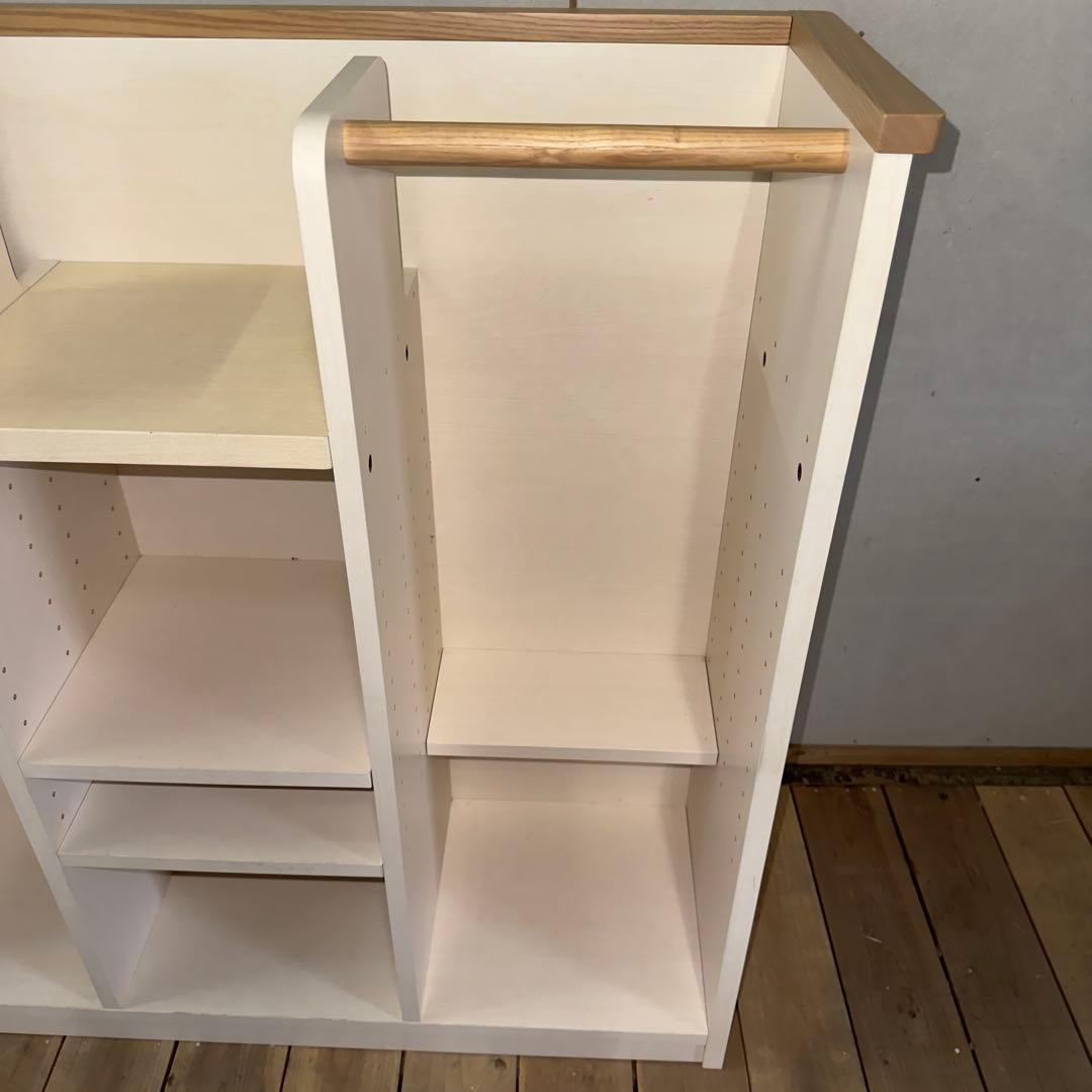 【1034】ホワイト木製クローゼット、プラケース