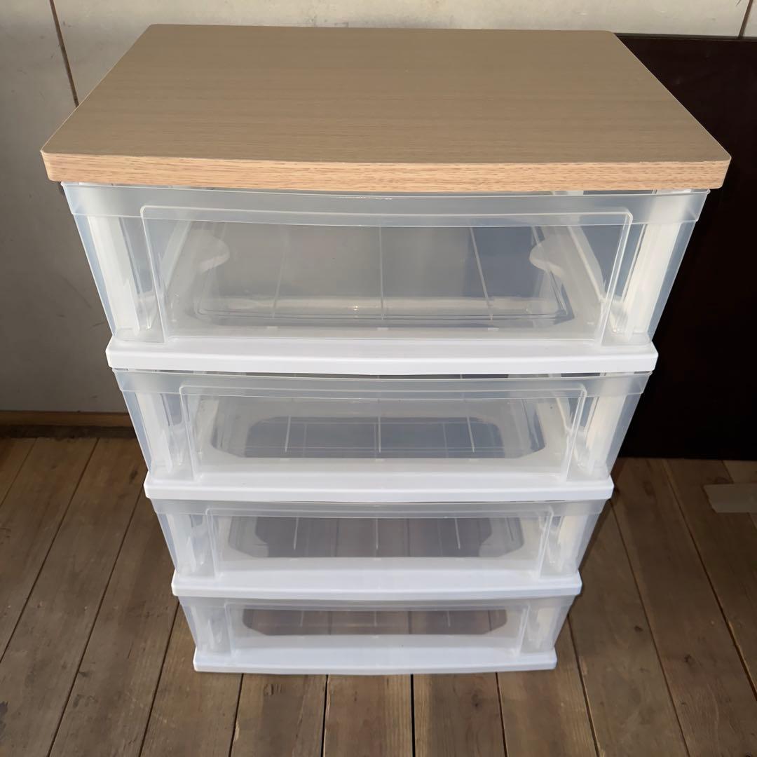 【1034】ホワイト木製クローゼット、プラケース